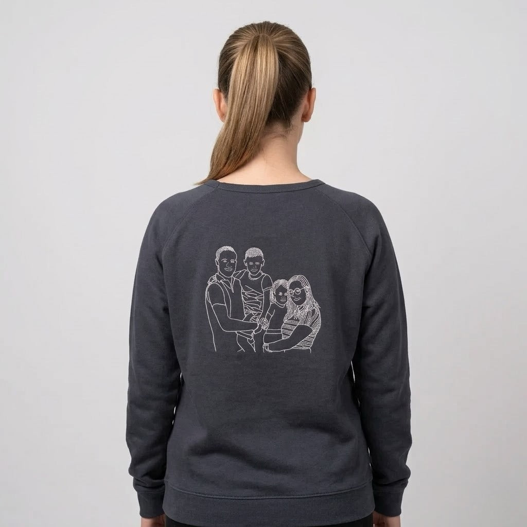 trui met lijntekening achterop