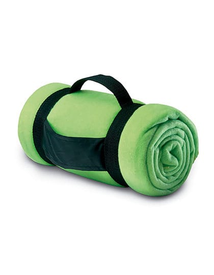 Plaid borduren appelgroen fleece 150x120 cm