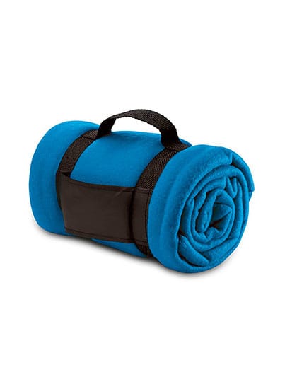 Plaid borduren koninklijk blauw fleece 150x120 cm