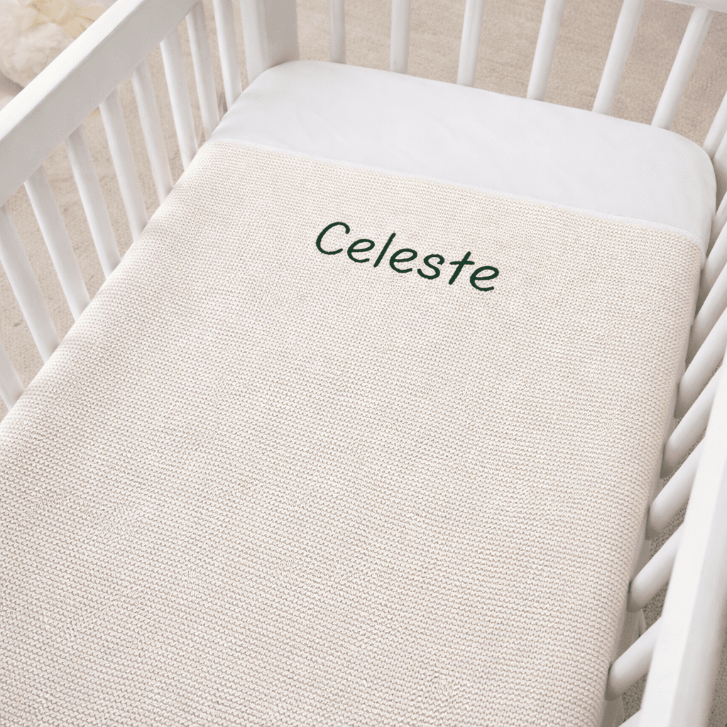 Wiegdeken met naam 70×100 cm – Jollein Basic Knit