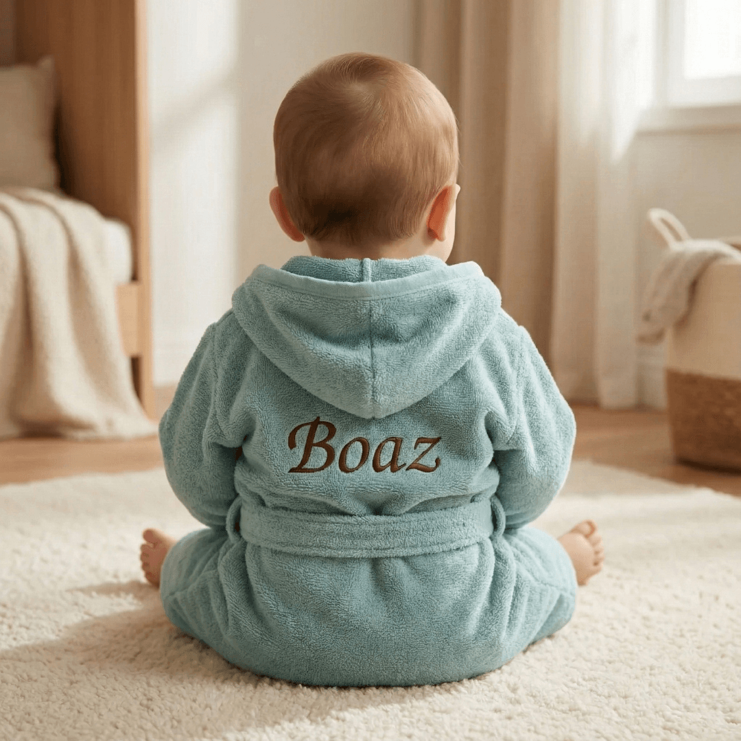Baby badjas met naam voor baby’s van 0 tot 12 maanden