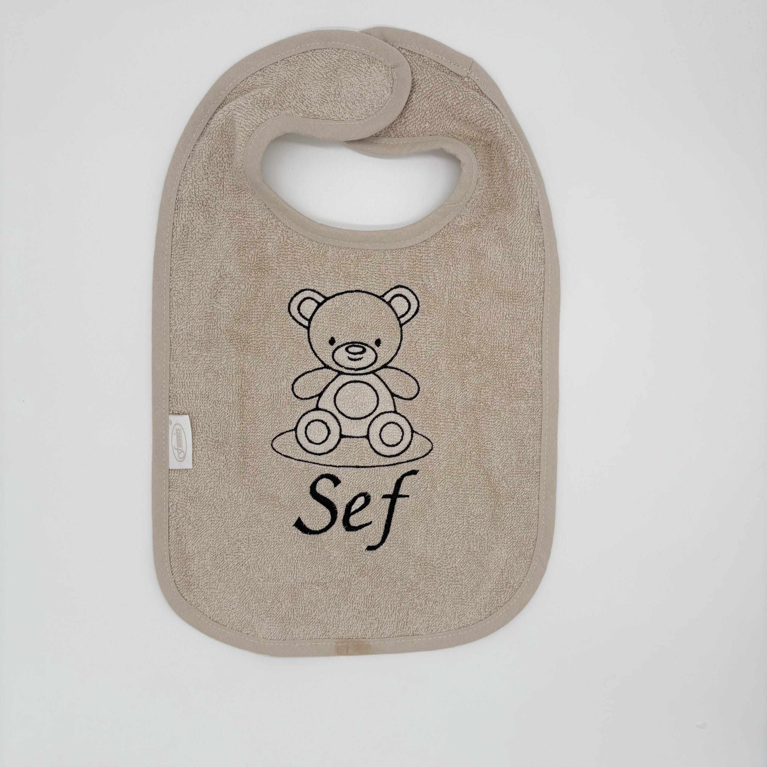 Baby slab met naam geborduurd van 100% katoenen badstof