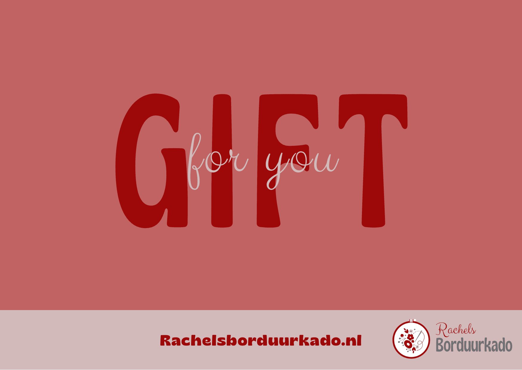 Cadeaubon van Rachels Borduurkado – digitaal gepersonaliseerd cadeau voor elke gelegenheid