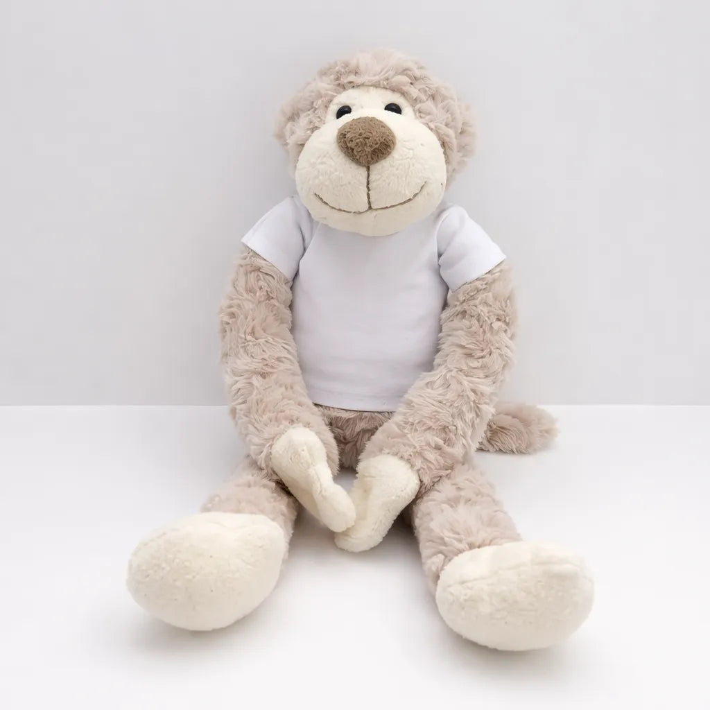 Knuffelaapje met naam geborduurd – 45 cm