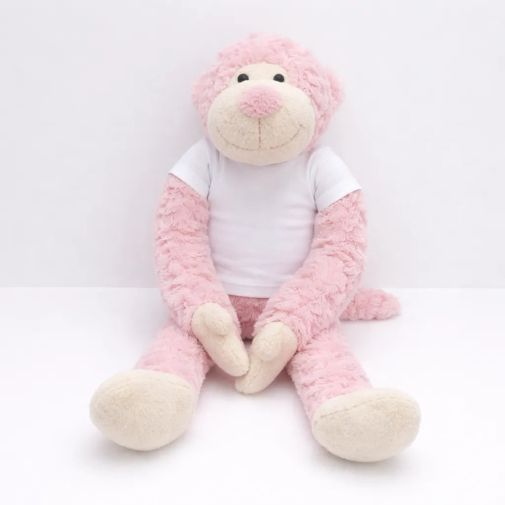 Knuffelaapje met naam geborduurd – 45 cm