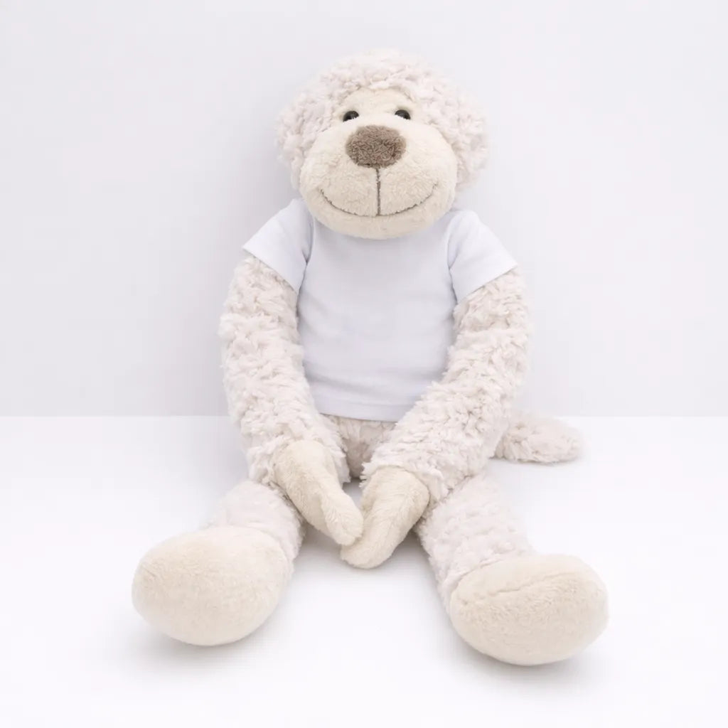 Knuffelaapje met naam geborduurd – 45 cm
