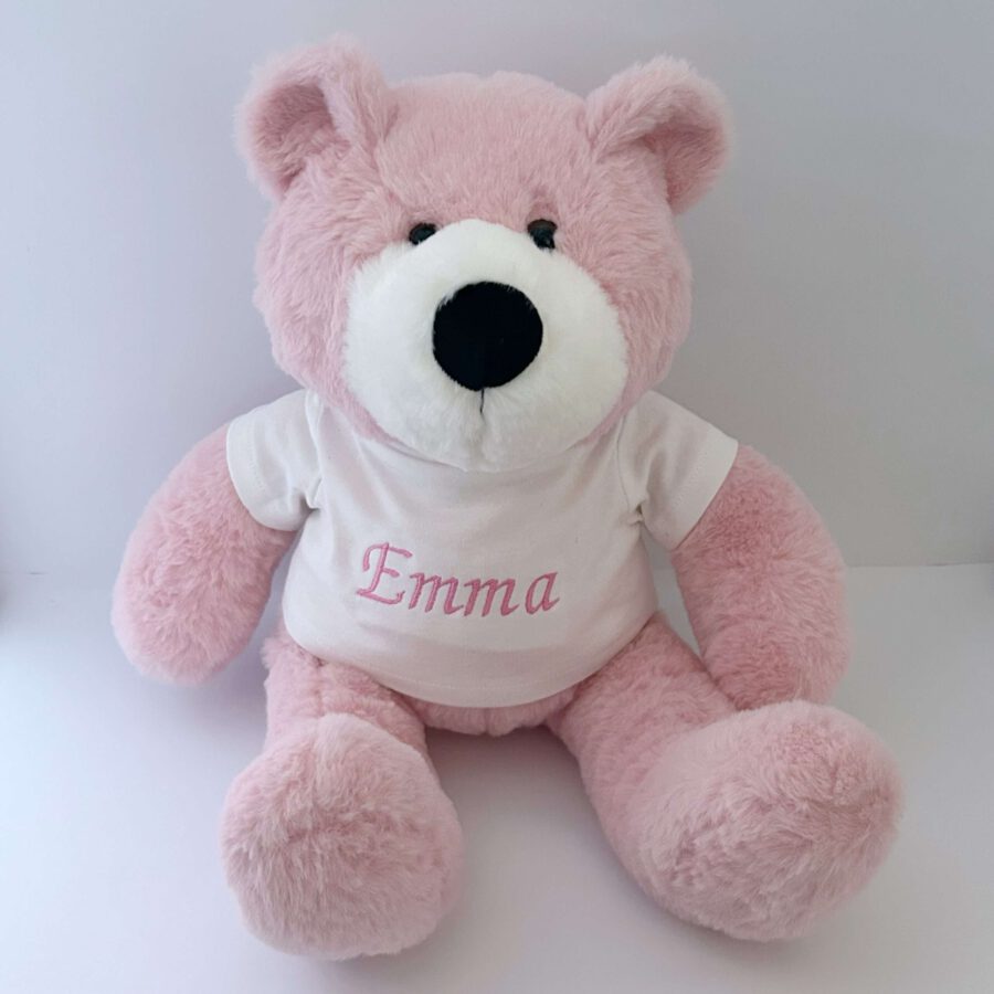 Funnies knuffel met geborduurde naam op het T-shirt
