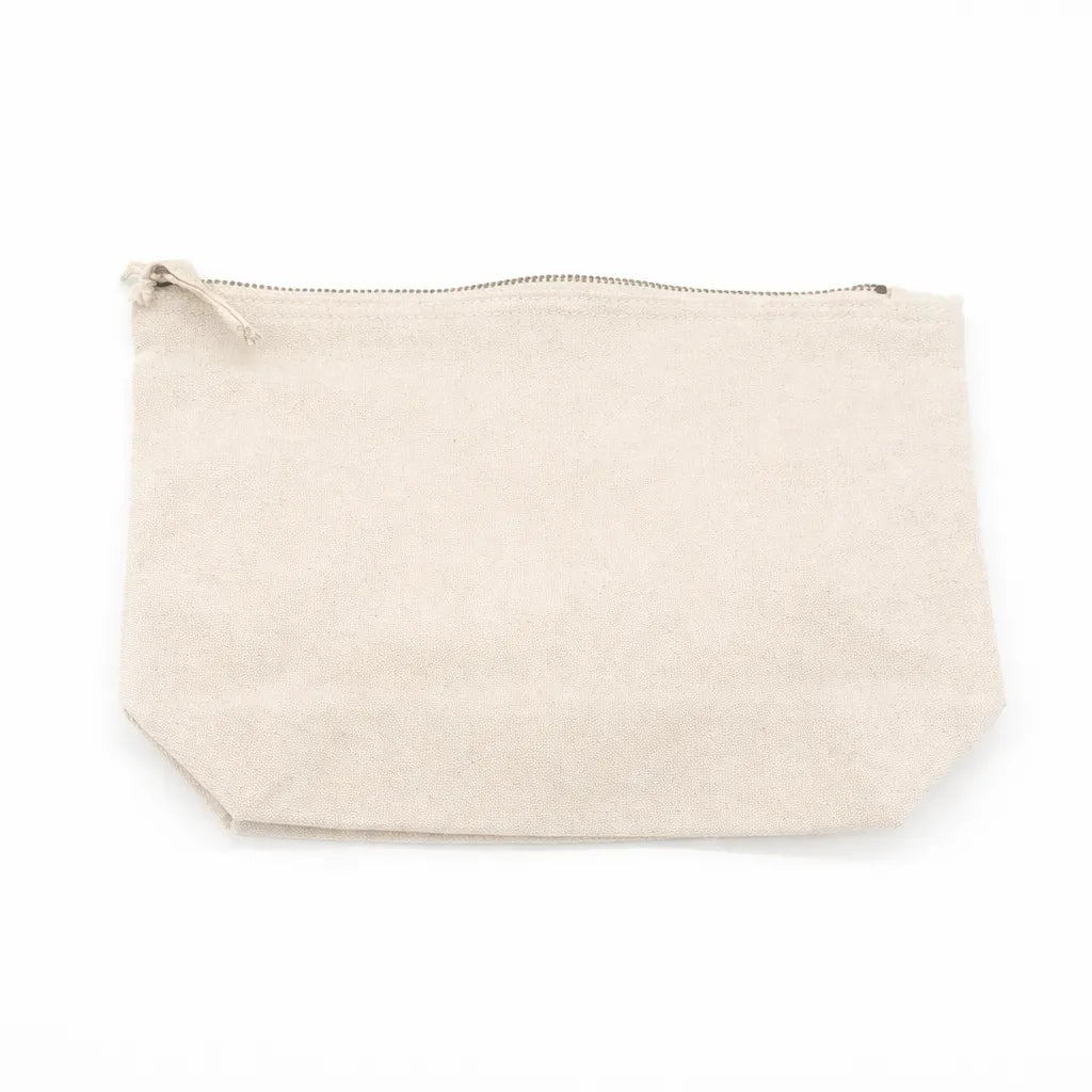 Gepersonaliseerde naturel canvas toilettas met naam