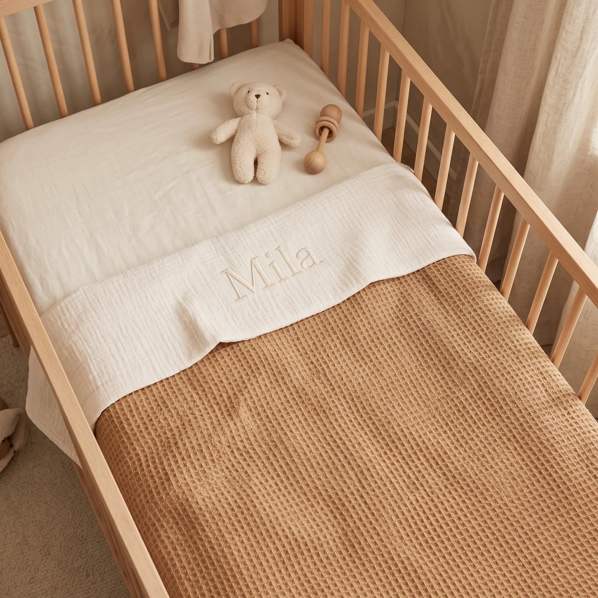 Handgemaakt baby deken met naam