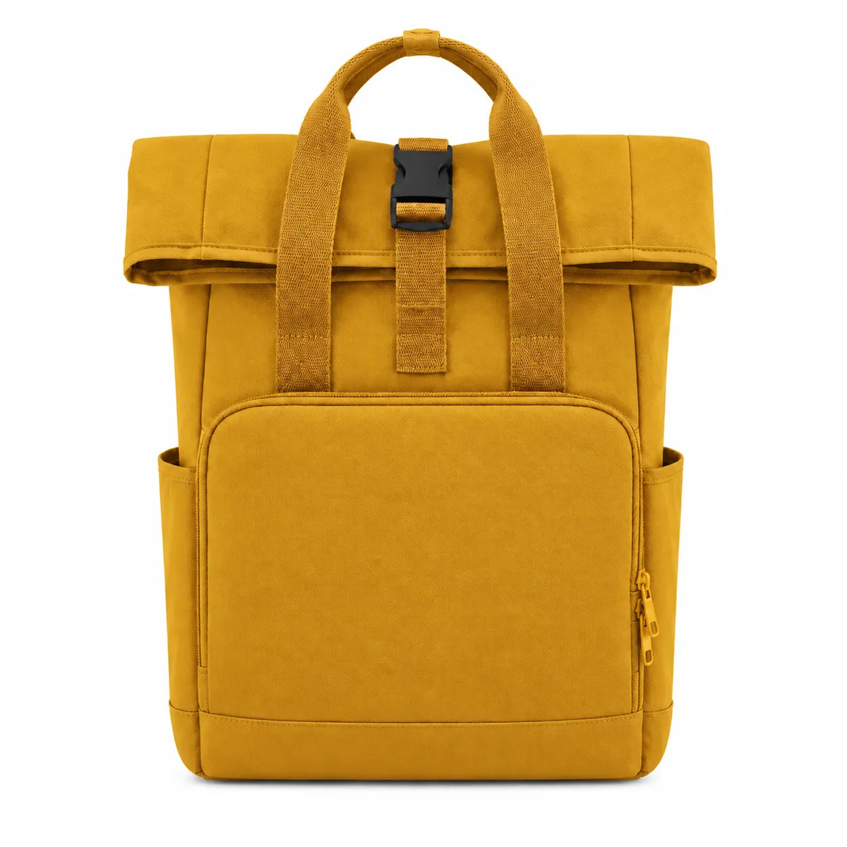 Roll top rugzak met naam – BagBase 14 liter oker geel