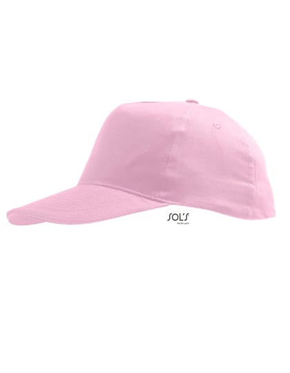 Roze petje met eigen naam voor kind, persoonlijke kinderpet voor zomer en vakantie