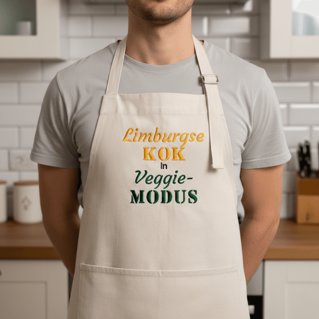 Keukenschort met naam naturel