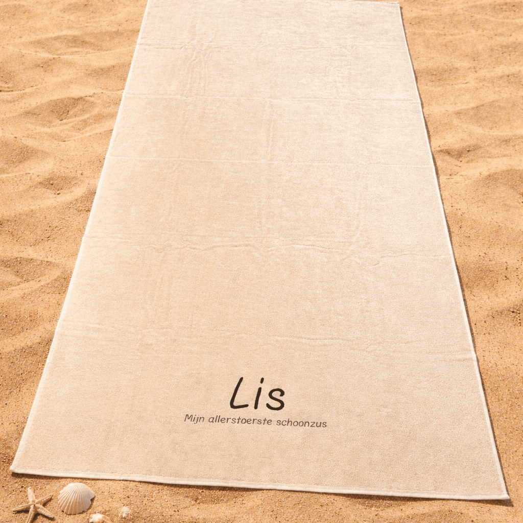 Strandlaken met naam geborduurd van 100 × 200 cm