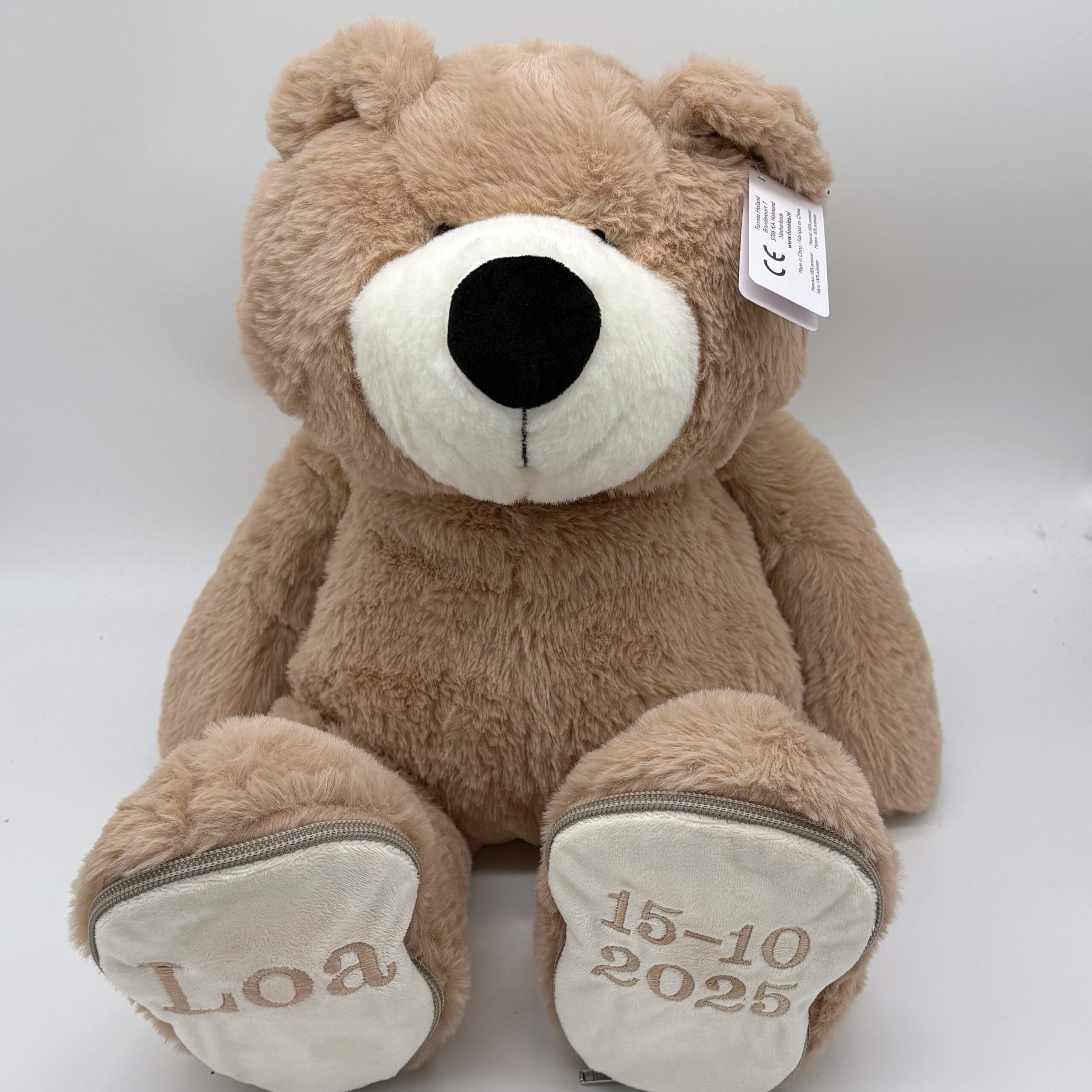 Geboorteknuffel met naam en geboortedatum – Verschillende dieren