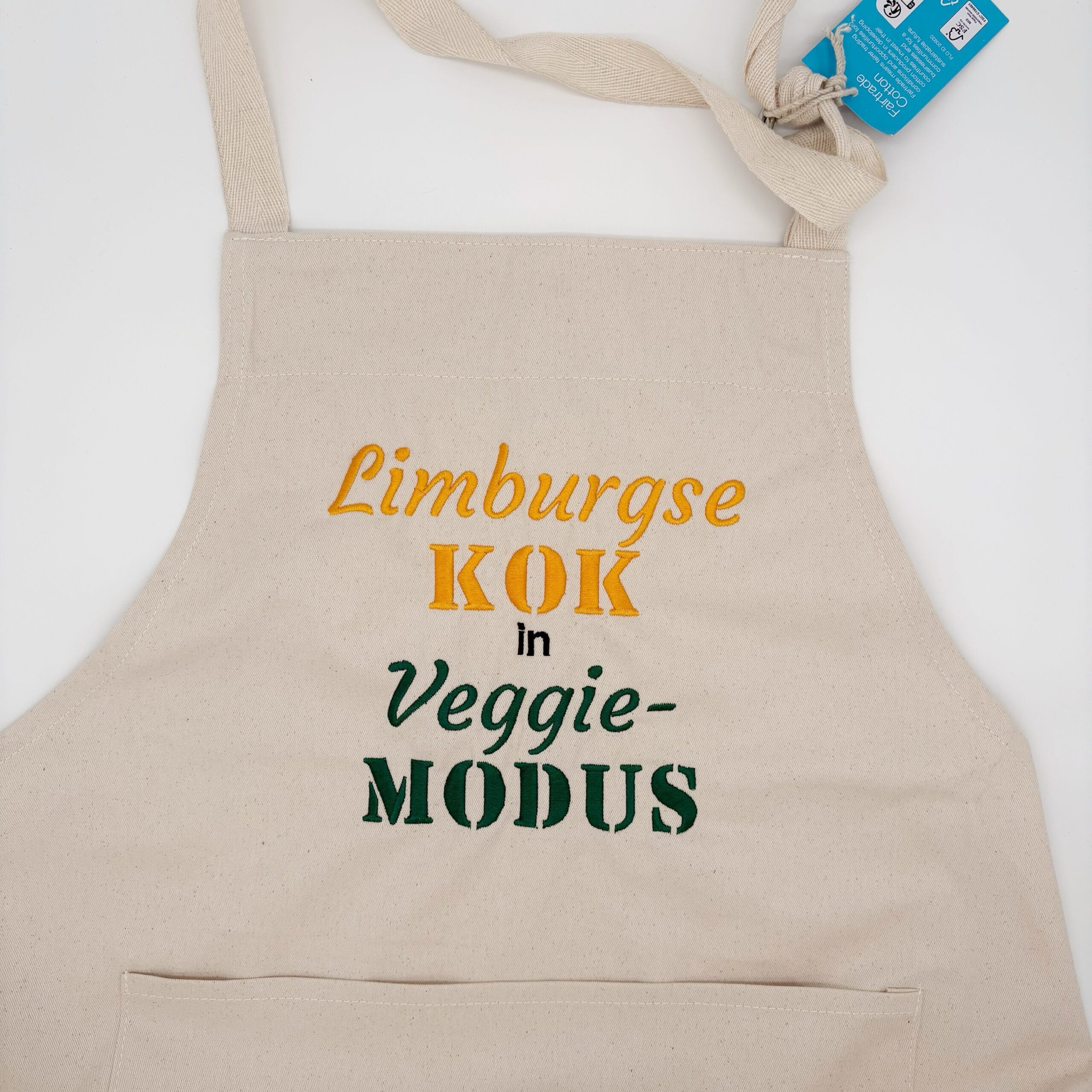 Keukenschort met naam naturel