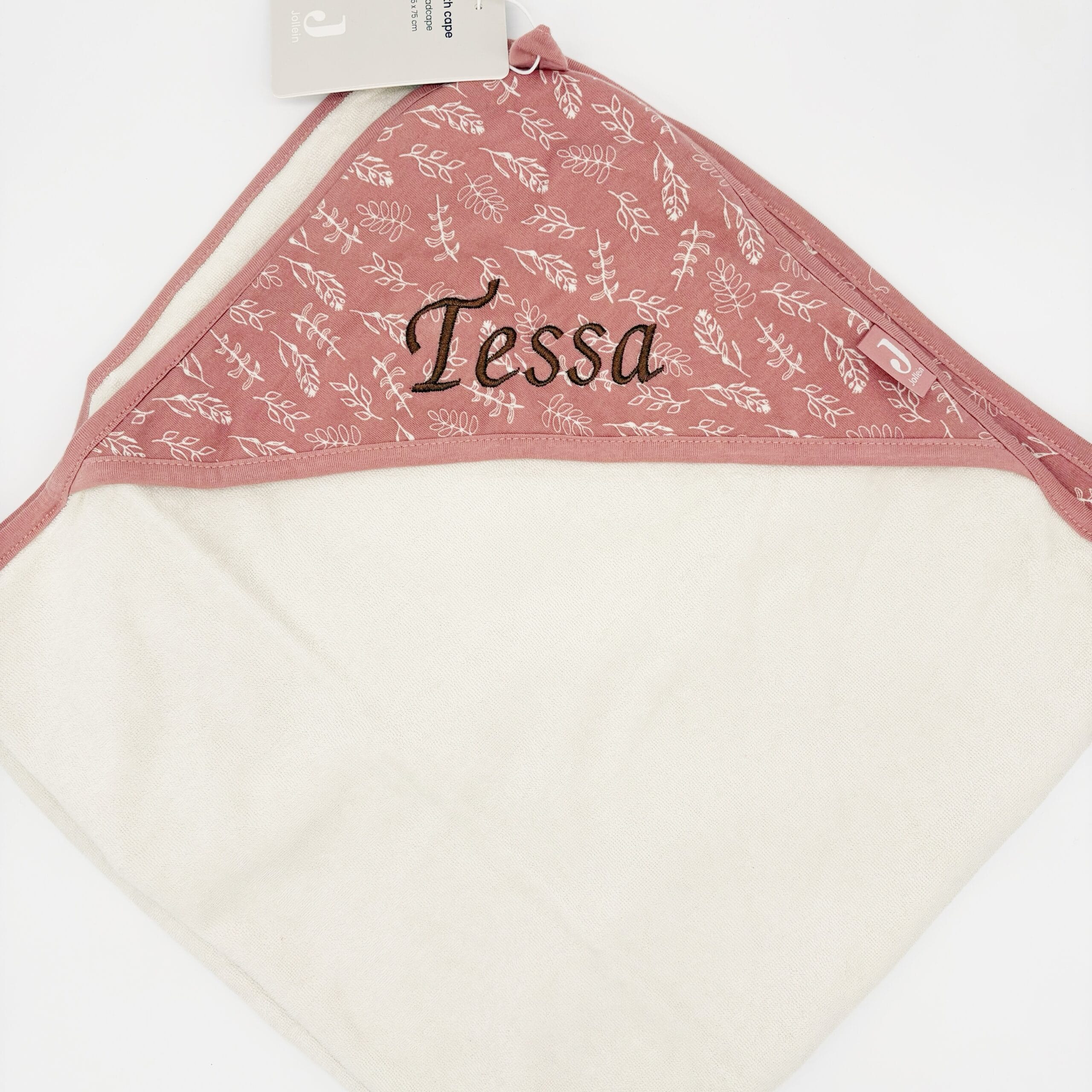 Jollein badcape Meadow met naam geborduurd