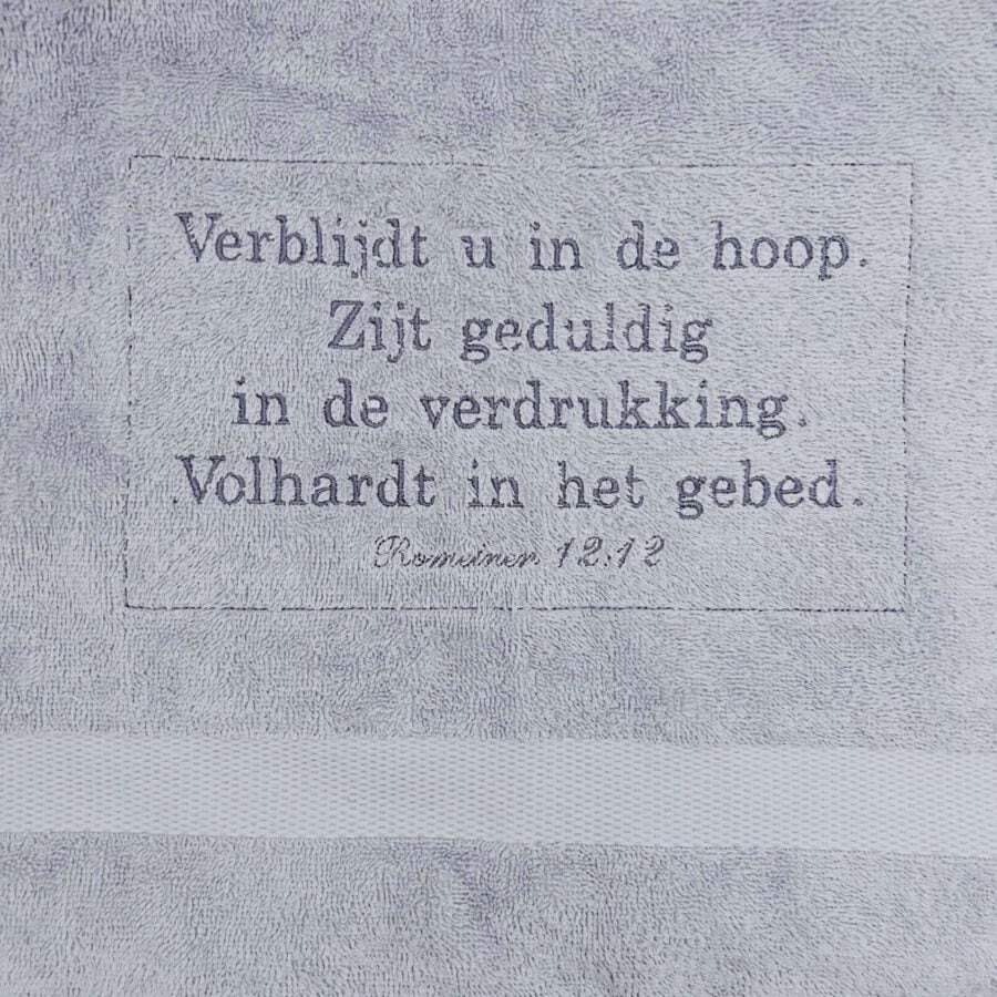 Handdoek met Bijbeltekst - twee maten