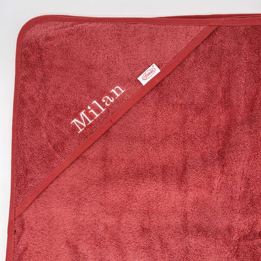 Badcape met naam geborduurd – 100x100 cm