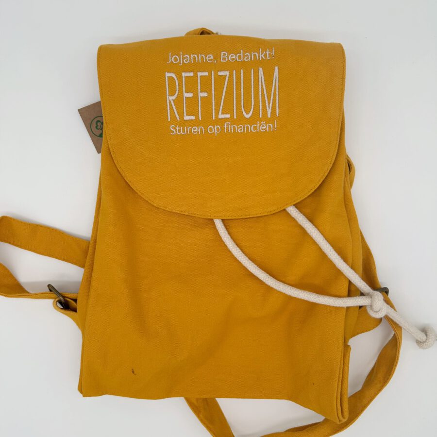 mini rugzak amber geel met logo