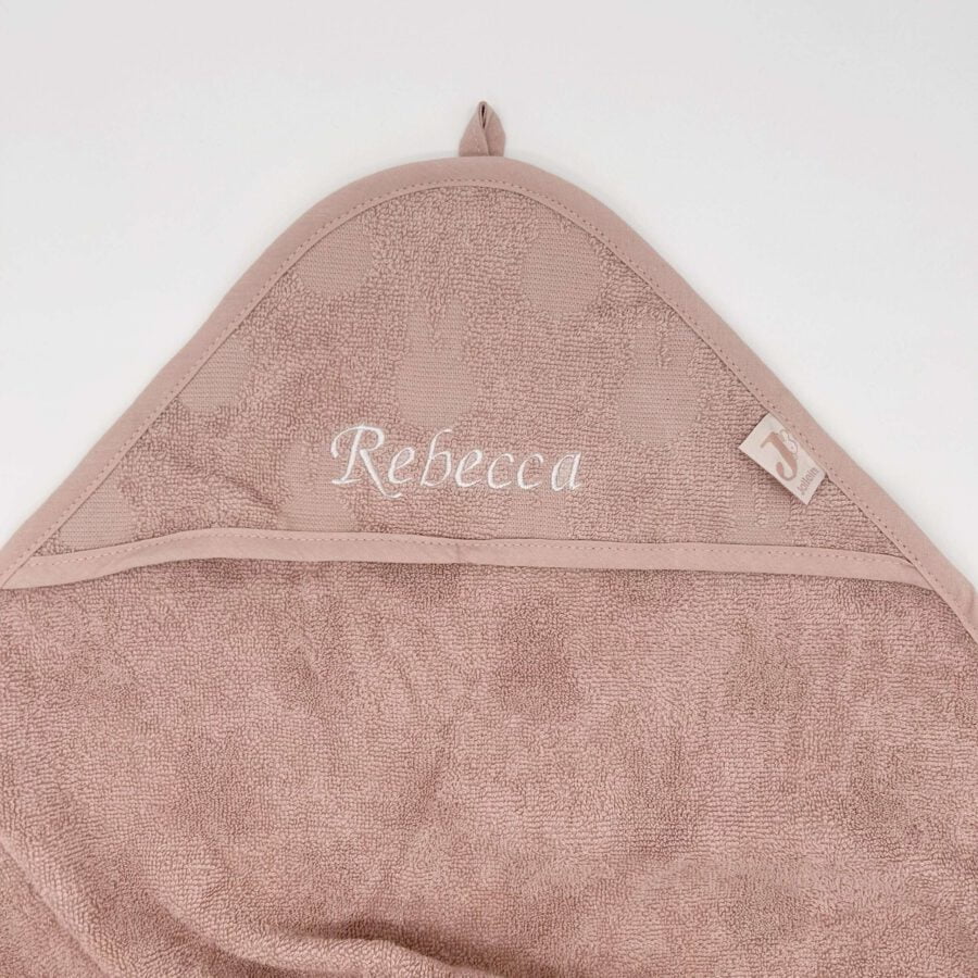 jollein badcape Nijntje roze met naam Rebecca