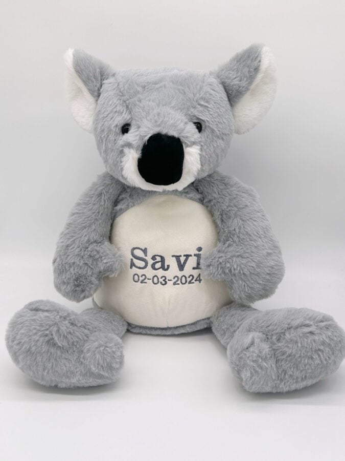koala met naam en geboortedatum knuffel
