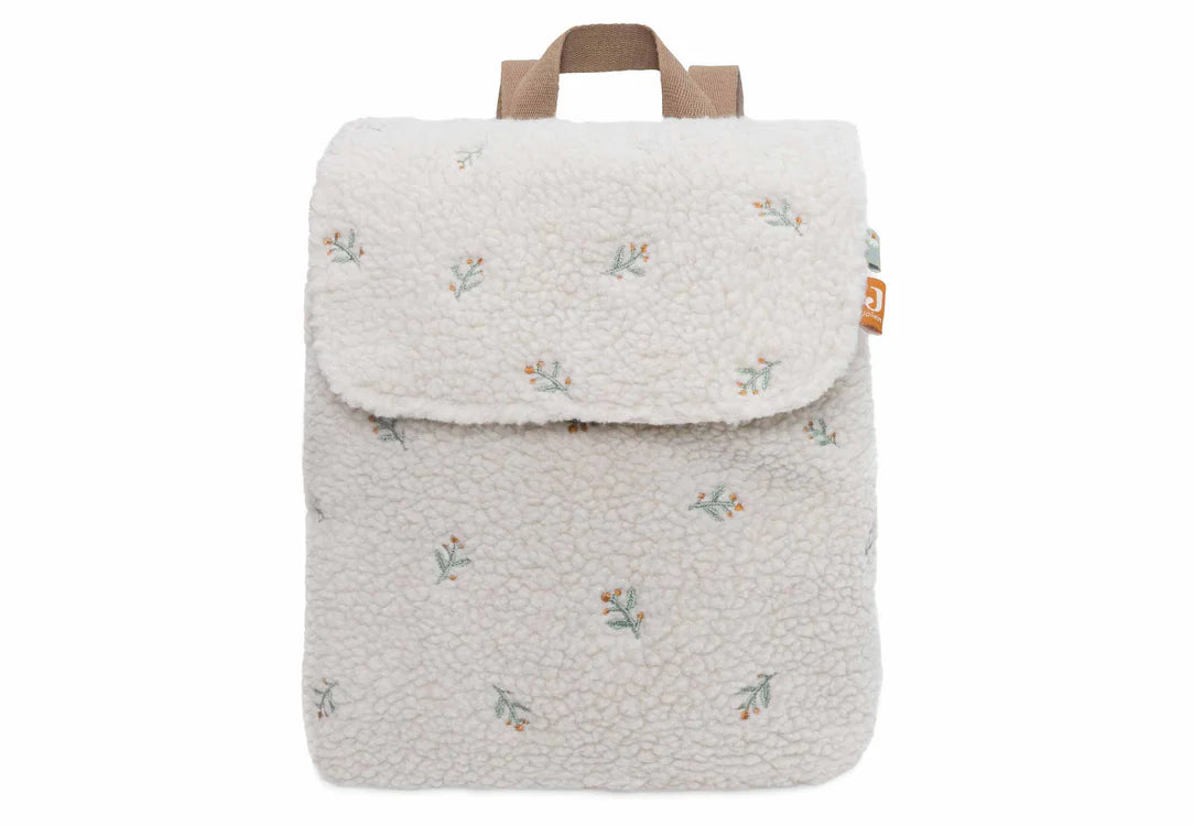 Jollein Teddy Rugzak met naam in Lovely-variant van zachte teddy-stof,
