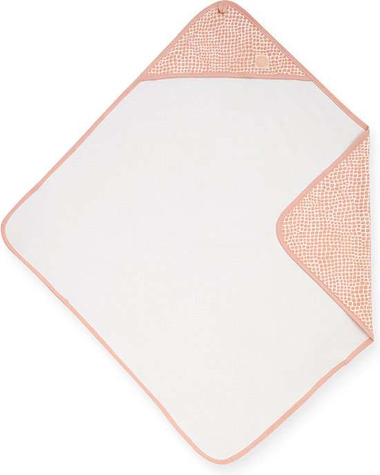 omslagdoek met naam jollein tricot. roze