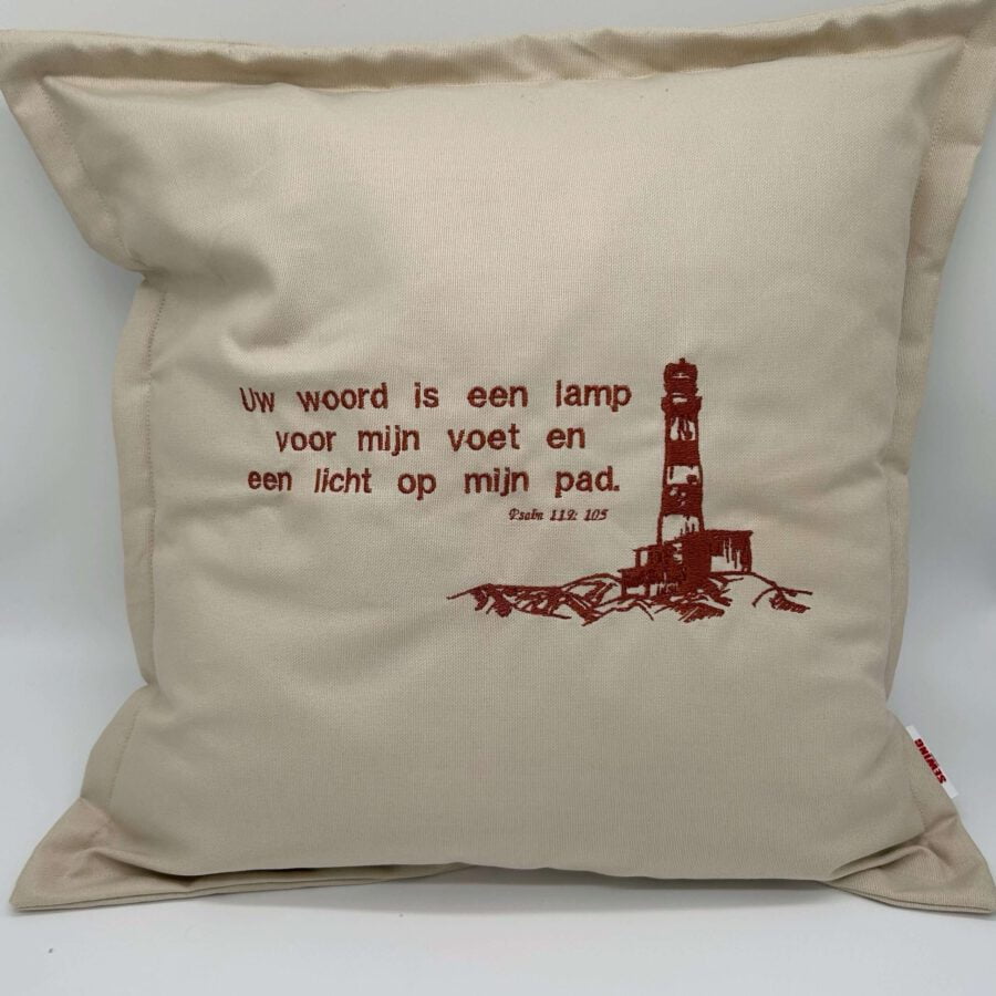Christelijk cadeau kussen met Bijbeltekst. 