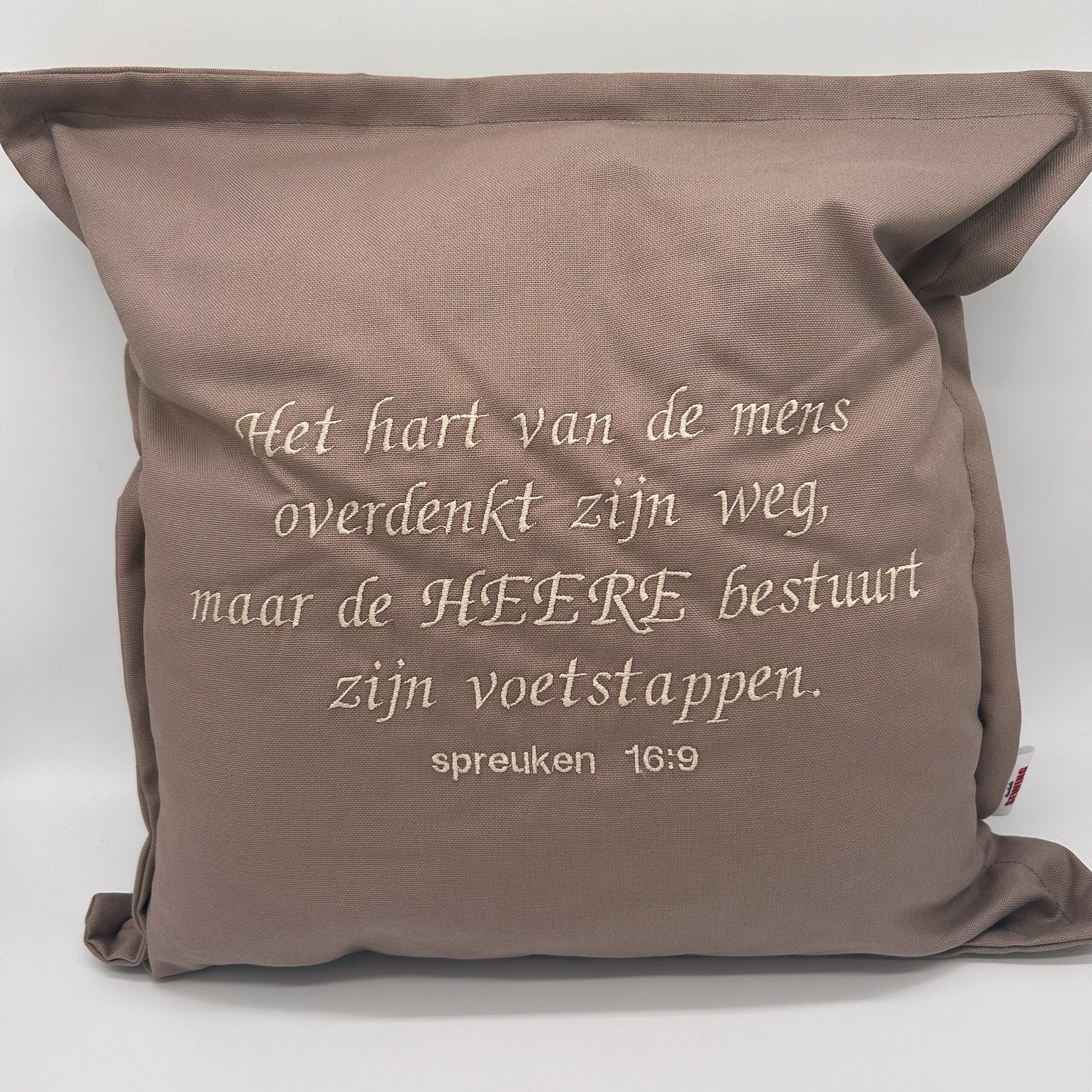 Christelijke woondecoratie met eigen Bijbeltekst 40x40 cm